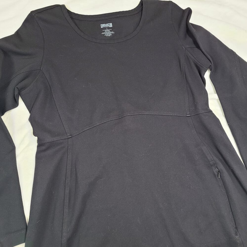 Duluth Trading Co. Women's Wearwithall Ponte Knit Dress Black Stretch Large - Picture 9 of 11